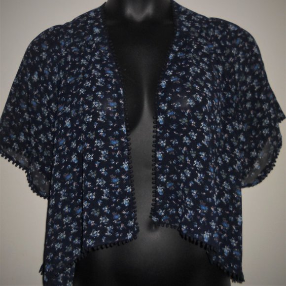 Blue Floral Kimono Coverup - Picture 1 of 10